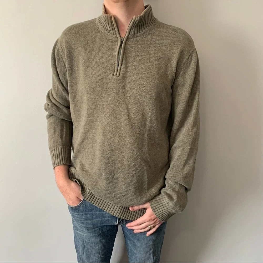🌟HOST PICK🌟 Eddie Bauer Mens Quarter-Zip Knit Sweater  Size TXL